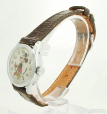 Bradley for Walt Disney Productions "Mickey Mouse" 1J dollar watch wrist, classic WBM chrome case