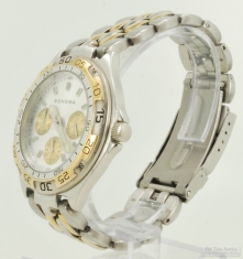 Sonoma quartz wrist watch with day, date & 24 hour register, heavy WBM & SS cushion-shaped case