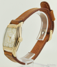 Everbright Watch Co. for Acme 17J wrist watch, impressive YGF & SS rectangular case w/ narrow bezel