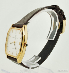 Jules Jurgensen quartz quickset with date wrist watch, elegant thin-model YBM & SS case, boxed
