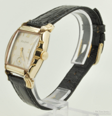 Bulova 21J grade 10BM wrist watch, case #49 2046522, beautiful YGF & SS case with sculpted bezels