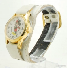 Bradley for Walt Disney "Mickey Mouse" 1J dollar watch wrist, YBM & WBM case, full cuff white band