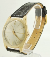 Benrus 17J grade FE 2D5 automatic wrist watch, thin model #3021 YGP & SS cushion-shaped WR case