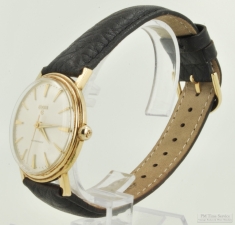 Elgin (Swiss) 17J wrist watch, elegant thin-model water-resistant round YGF case