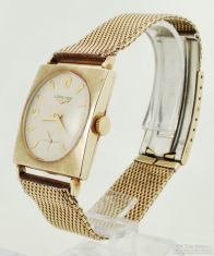 Longines 17J grade 370 wrist watch #13020141, heavy YGF case, YGF & SS mesh bracelet-style band