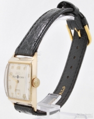 Elgin DeLuxe 17J wrist watch, YGF rectangular case, Star Cars advertising