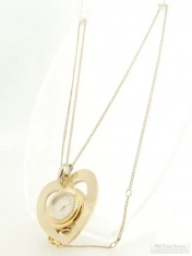 Caravelle by Bulova 7J grade 6UA N3 ladies' pendant watch, YBM heart-shaped case, with 18" necklace