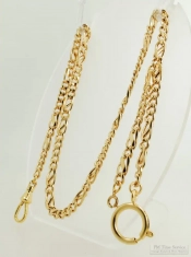 16" light weight, quality Albert style gold-plated base metal fancy link pocket watch chain